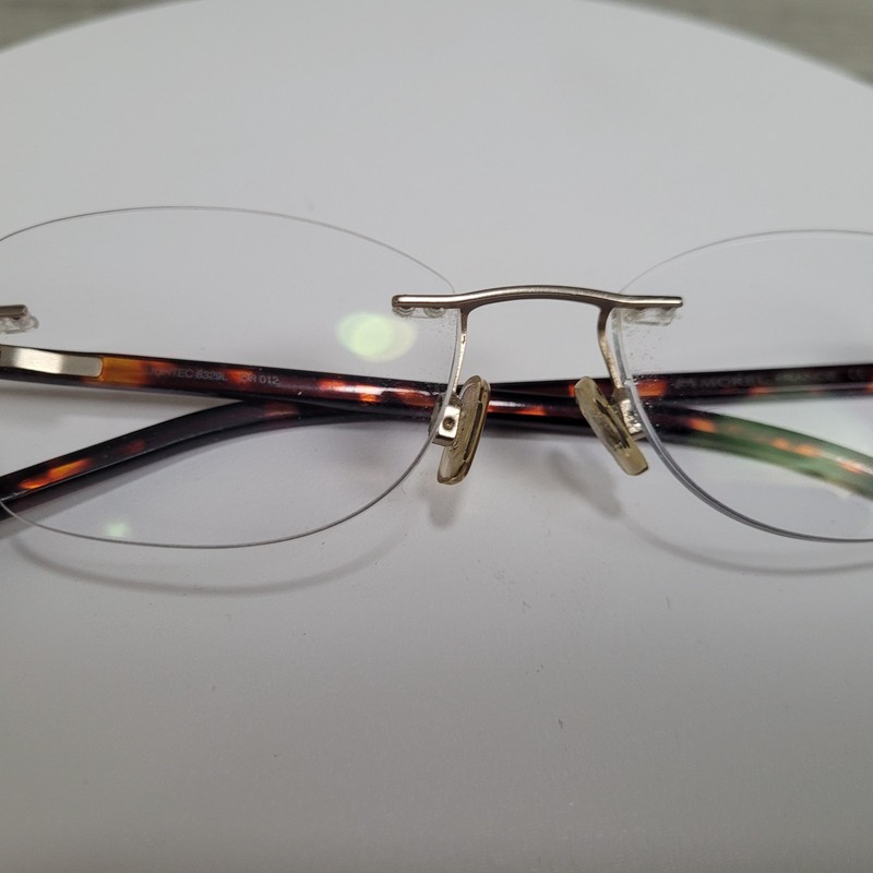 🕶️ MOREL LIGHTEC 8329L DR 012 France "Rimless" Temple 135 Solid & Tortoise🕶️ gallery