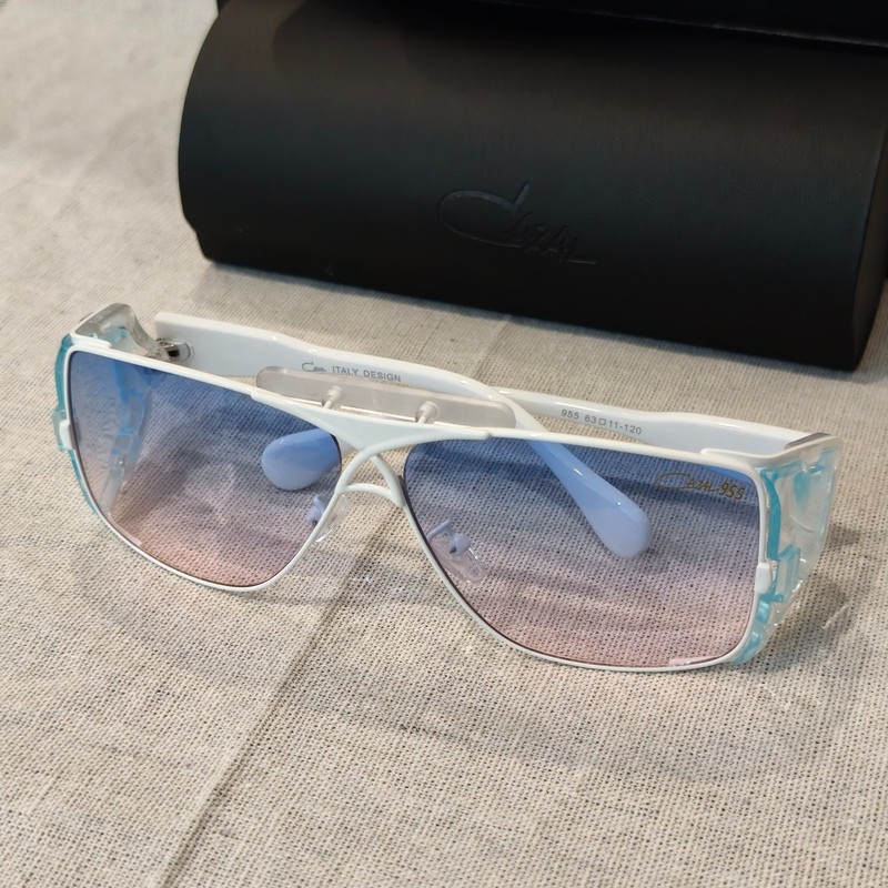 CAZAL LEGENDS 955 Havana White Temple Gradient Blue Sunglasses Unisex with Case gallery