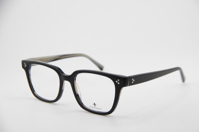 NEW SERAPHIN DRESDEN/BLKHRN BLACK GREY HORN AUTHENTIC EYEGLASSES 52-20