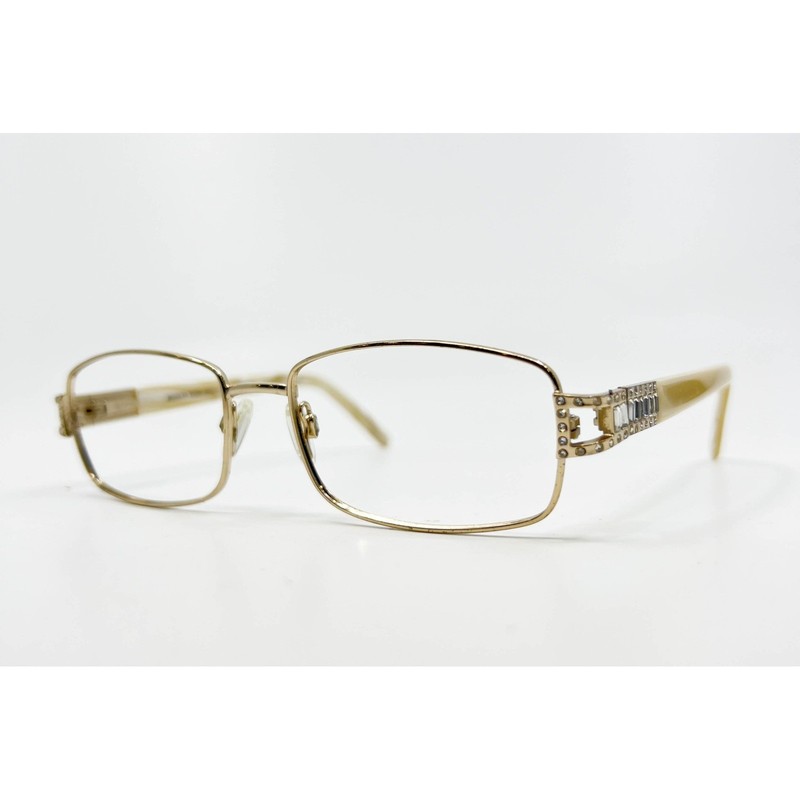 Genevieve Boutique Eyeglasses Womens Gold Blonde Modern Bling 53-17-135 53mm