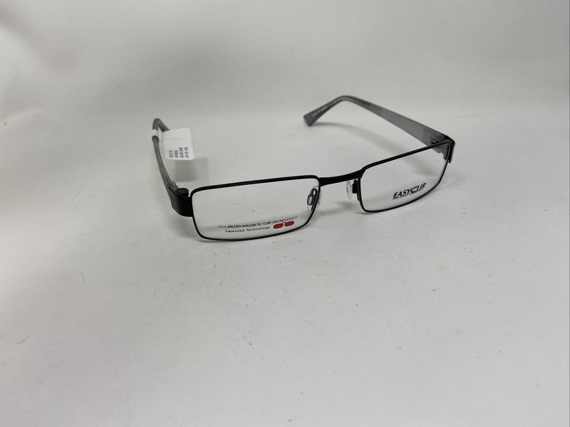 EASYCLIP EC 170 54/19/140 BLACK/CRYSTAL W/ POLARIZED SUN CLIP EYEGLASSES &P48 gallery