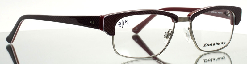 DOLABANY Samoa Burgundy Weave Mens Rectangle Full Rim Eyeglasses 51-17-140 B:32 gallery