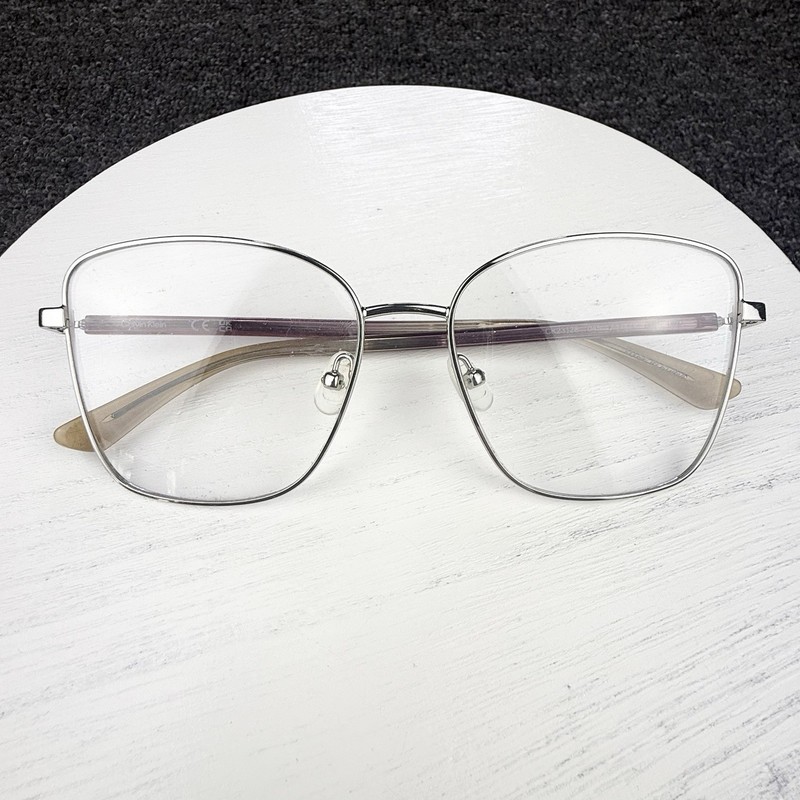 Calvin Klein Eyeglasses Frame CK23128 045 Silver Burgundy Full Rim 55-16-140
