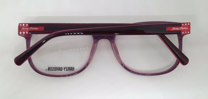 Harley Davidson HD0546 Burgundy 069 Plastic Eyeglasses Frame 53-17-140 W/Stones gallery