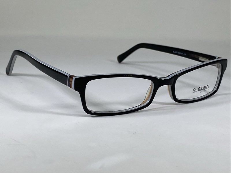 ST MORITZ “CYBER Z” NOS Black Polish/White Eyeglasses Frame 50-17-137 gallery
