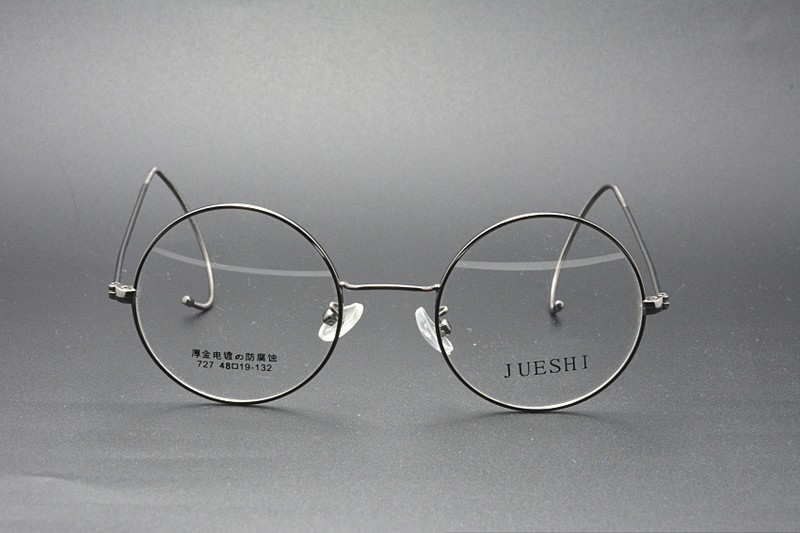 Exquisit 44mm Round Grey wire temple Eyeglass frames Eyewear Vintage glasses gallery