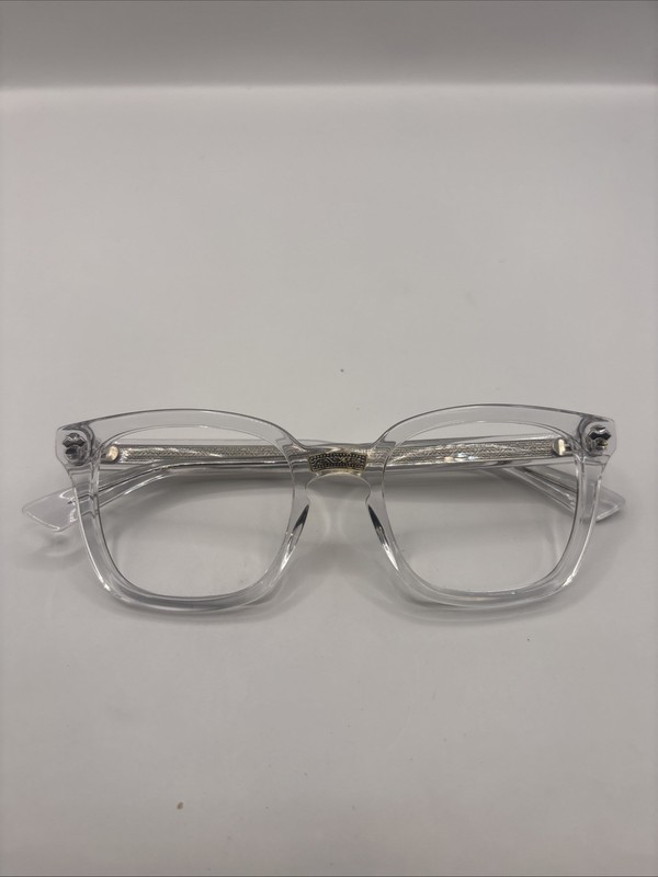 GUCCI MEN FRAME ONLY GG0184O 012 Clear/Gold/Silver on temples AUTHENTIC ITALY