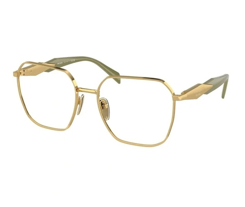 Prada VPR56Z 5AK-1O1 Gold Woman’s Demo Lens 55 mm Eyeglasses