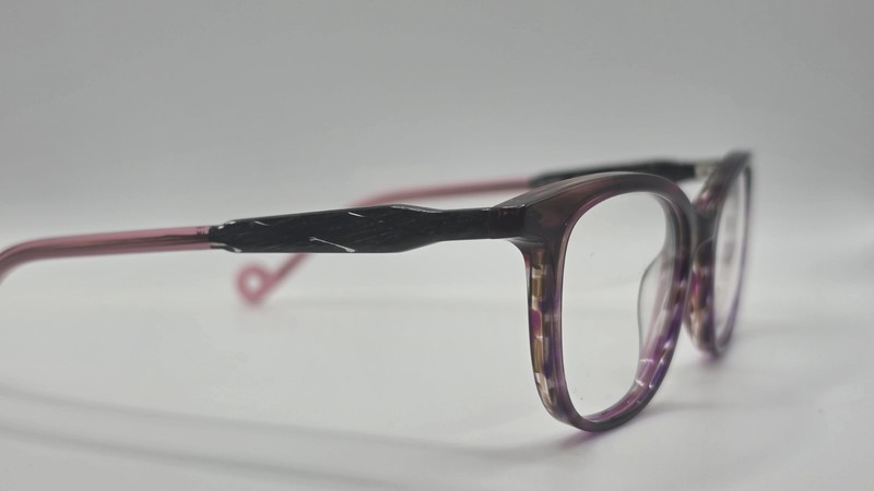 NEW BELLINGER DENMARK JUST-380 C.620 PINK BROWN HORN AUTHENTIC EYEGLASSES 47-18 gallery