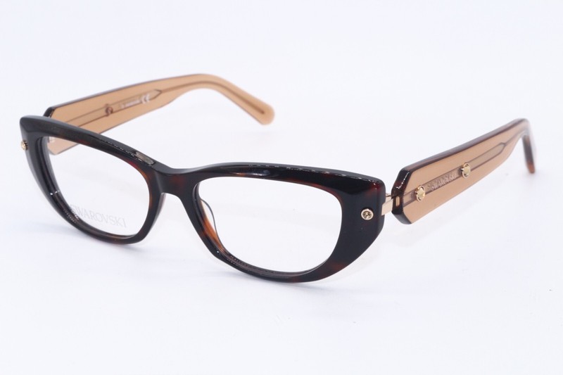 NEW SWAROVSKI SK 5476 052 BLACK BROWN GOLD CRYSTALS AUTHENTIC EYEGLASSES 53-16
