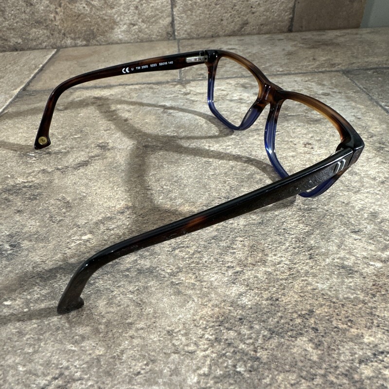 TWILL & TWEED TW 2005 5223 Tortoise Blue Full Rim Eyeglass Frames 53-16-140 G10 gallery