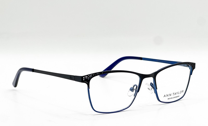 NEW ANN TAYLOR ATP709 C01 MATTE BLACK NAVY AUTHENTIC EYEGLASSES 50-16 gallery