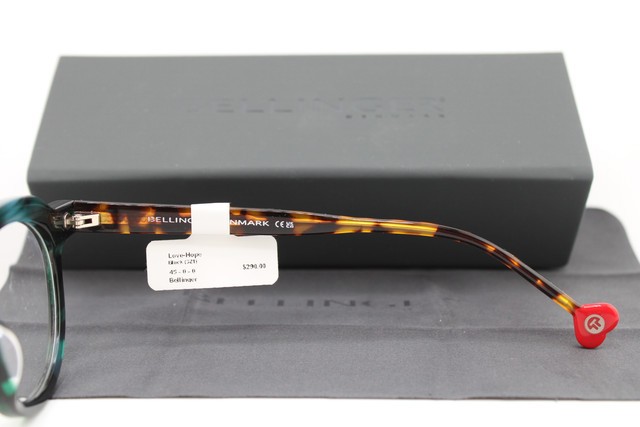 NEW BELLINGER DENMARK LOVE-HOPE C321 GREEN HAVANA RED AUTHENTIC EYEGLASSES 45-22 gallery