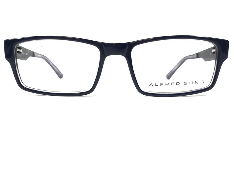 Alfred Sung Eyeglasses Frames AS4957 NVY CEN Blue Rectangular Full Rim 53-18-140