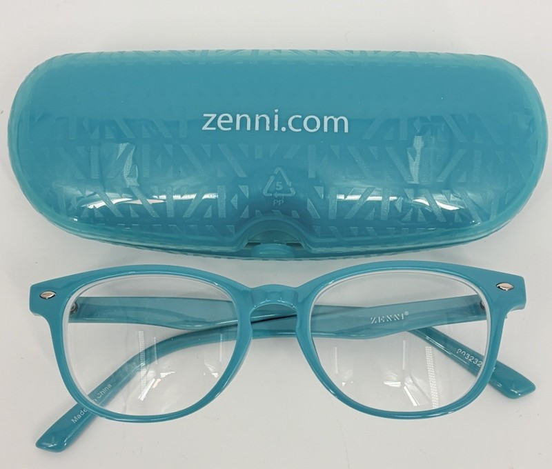 Zenni Optical Women’s Aqua Eyeglasses Frames 2032324 with Case
