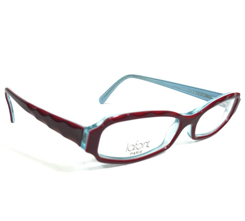 Jean Lafont Eyeglasses Frames KITSCH 615 Blue Burgundy Red Ribbed 50-16-142