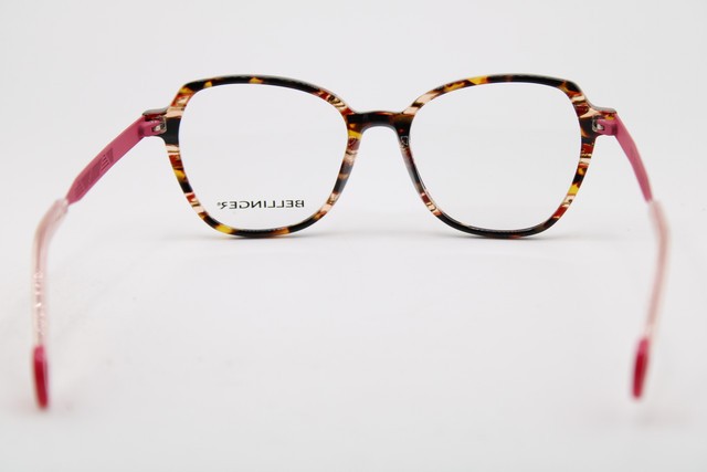NEW BELLINGER DENMARK PYRAMID-2 C.224 BROWN HORN PINK AUTHENTIC EYEGLASSES 50-17 gallery