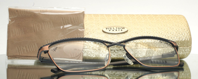 HELIUM 4391 Matte Grey Rose Gold Womens Semi Cat Eye Eyeglasses 54-16-140