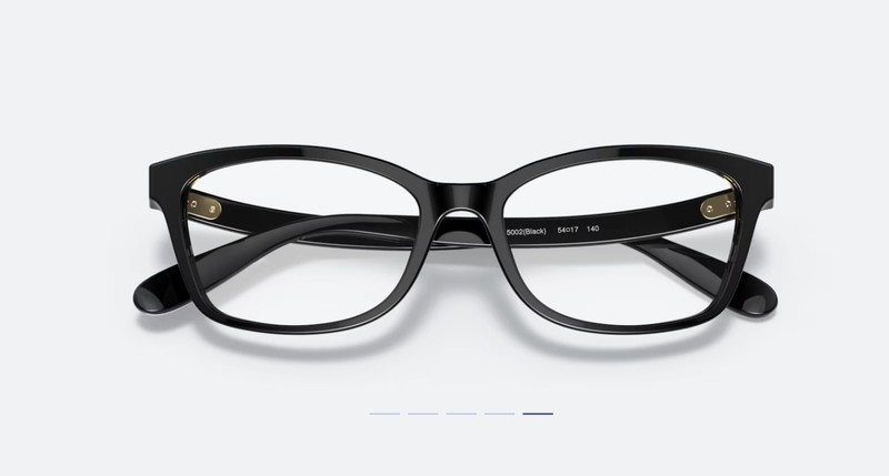 Coach Eyeglasses HC 6181 5002 Glasses Polished Black on Gold Logo Arms with Case gallery
