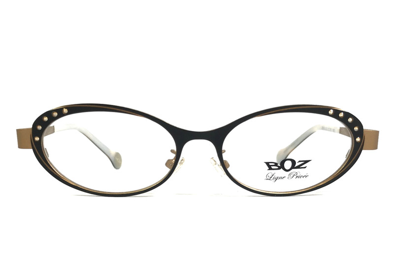 BOZ Eyeglasses Frames ZENNI 0050 Matte Black Gold Strass Crystals 51-16-140