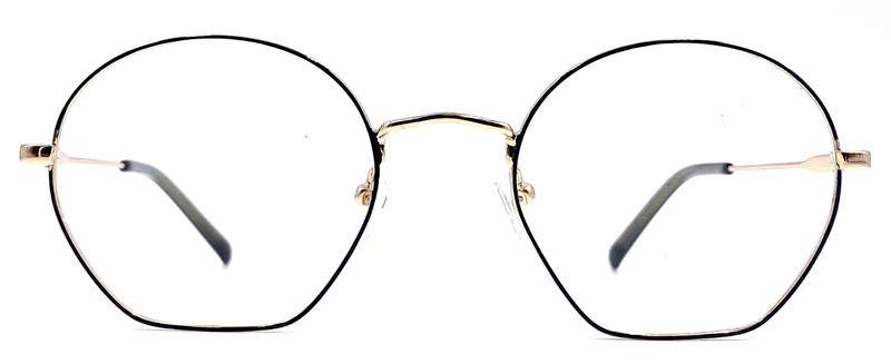 EYECROXX Round Gold Metal Eyeglasses Green Shadow + Temple Tips EC627M C1