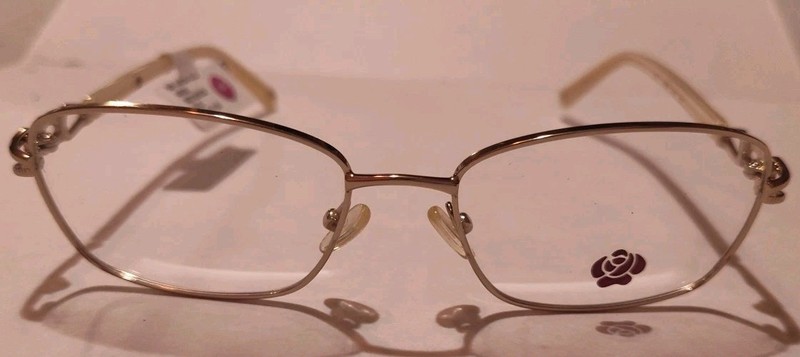 Women’s Square Full Rim WP-AR06 Gold Eyeglasses Frames 53-17-135 NWT