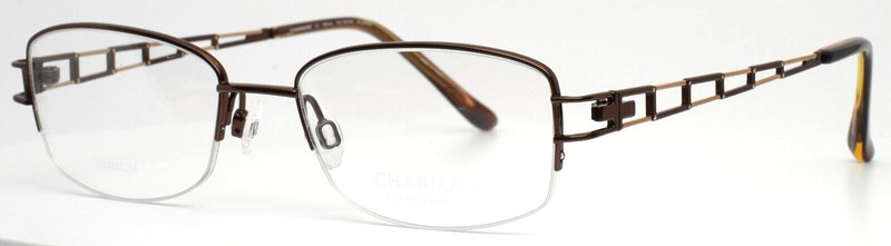 CHARMANT CH10818 BR Brown Womens Rectangle Half Rim Eyeglasses 51-18-140 B:33