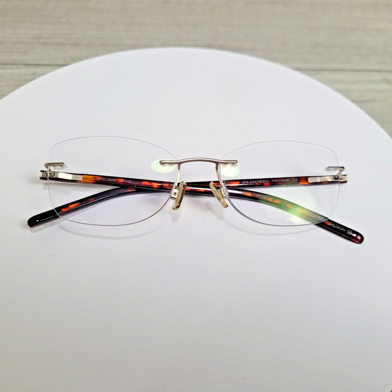 🕶️ MOREL LIGHTEC 8329L DR 012 France «Rimless» Temple 135 Solid & Tortoise🕶️