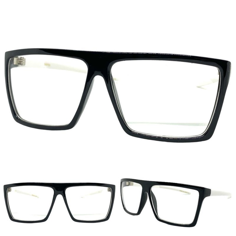 Classy Elegant Modern Contemporary Clear Lens EYE GLASSES Black & White Frame gallery