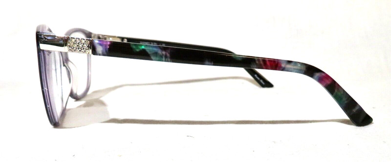 St. Moritz Sydney Eyewear 54-17-140 Plum eyeglass frame Rhinestone sides gallery