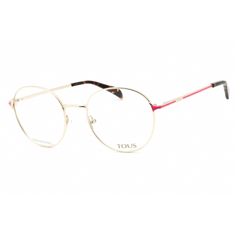 Tous Women’s Eyeglasses Light Gold Metal Round Shape Full Rim Frame VTO448 0492