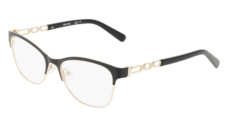 NINE WEST NW8024 satin black gold 001 Eyeglasses