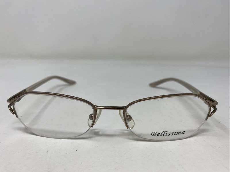 Bellissima BL 622 BROWN 52-18-135 Metal Half Rim Eyeglasses Frame EI88