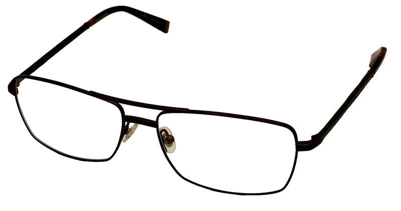 John Varvatos Men Antique Brown Rectangle Metal Eyewear Frame V148 60mm