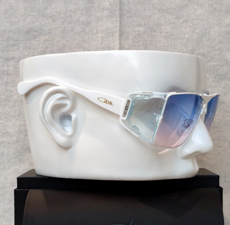 CAZAL LEGENDS 955 Havana White Temple Gradient Blue Sunglasses Unisex with Case