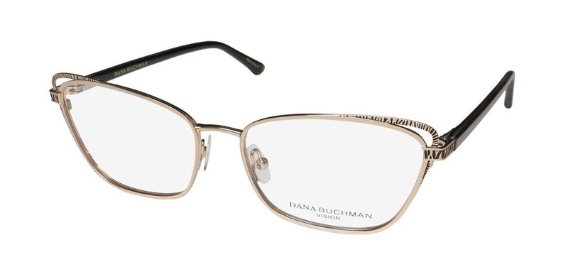 NEW DANA BUCHMAN MARCIA EYEWEAR GOLD CAT EYE WOMENS FULL-RIM 52-15-135 TG METAL