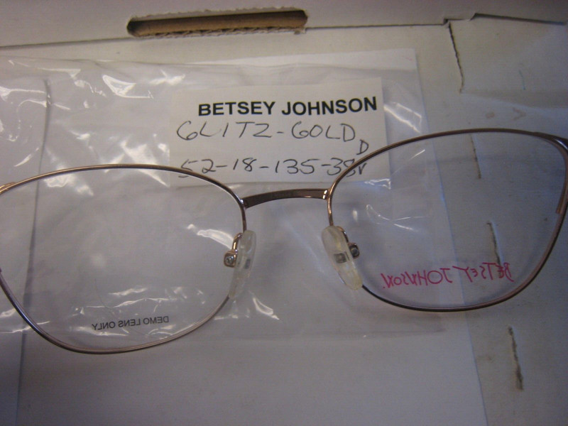 BETSEY JOHNSON WOMANS EYEGLASSES GLITZ in GOLD 52-18-135 MM 38V W/Gen Case gallery