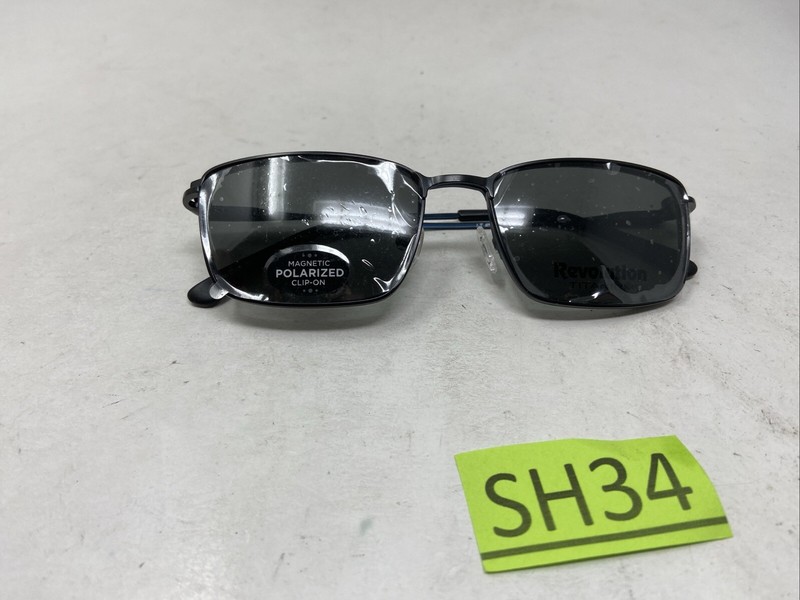 REVOLUTION EYEWEAR JOSIAH BLACK BLUE 53-18-140 W/ POLARIZED CLIP FLEX HINGE SH34 gallery
