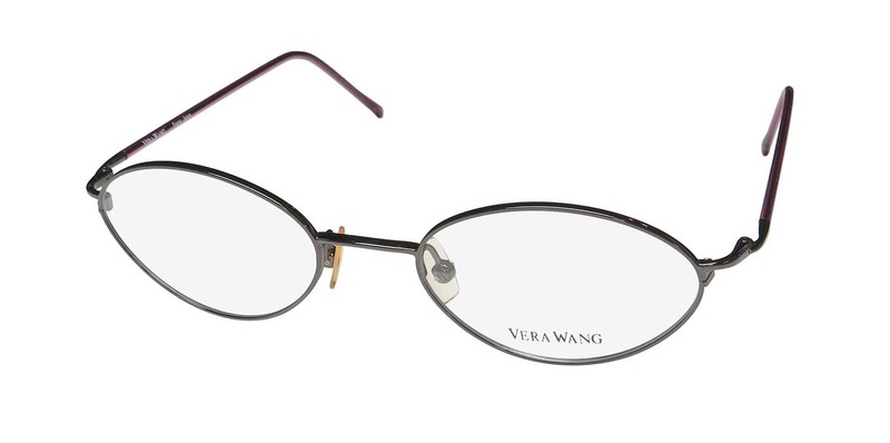 NEW VERA WANG V33 EYEGLASS FRAME GRAY JAPAN WOMENS GM OVAL METAL & PLASTIC