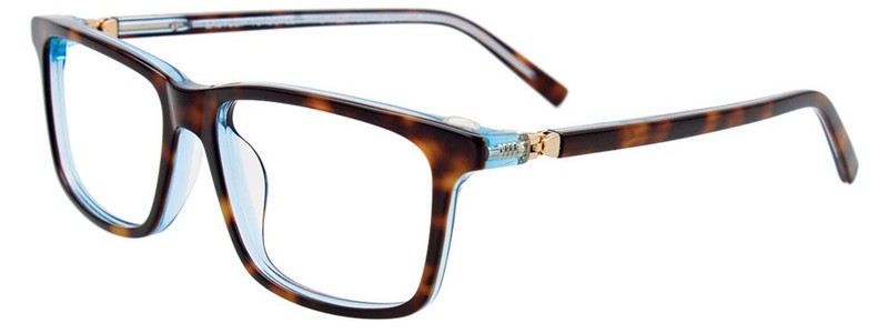 EASYCLIP EC516 Eyeglasses Eye Glasses 010 Demi Amber & Crystal Light Blue Authen