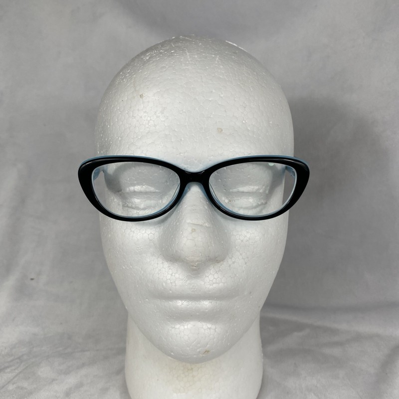 Kate Spade Stephie 0JRH Black Teal Blue Interior Cat Eye Eyeglasses 49 15 135