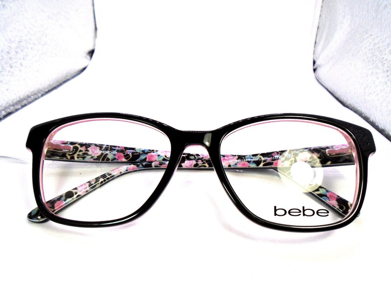 bebe BB 5184 001 Jet Black 53-17-140 Womens Cateye Eyeglasses Frames