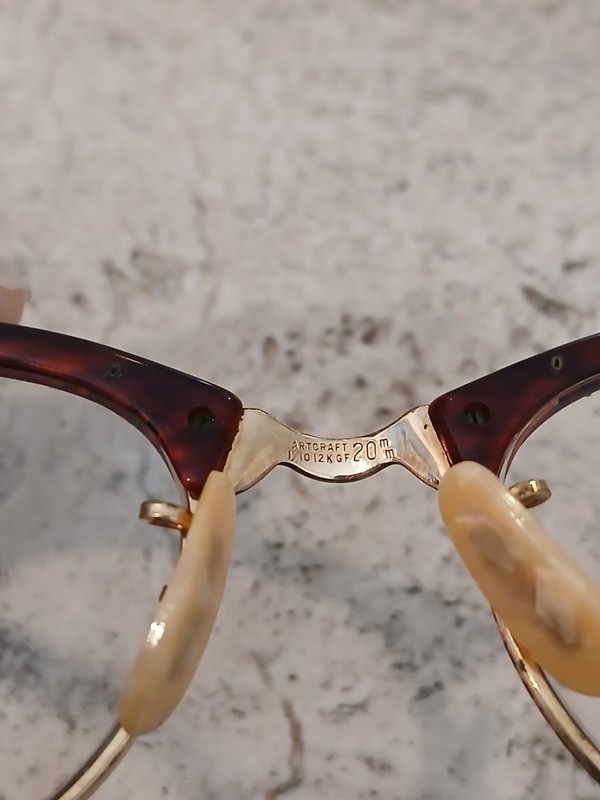 ArtCraft Vintage Tortoise Cat Eye Gold Accents Eyeglasses USA 12K GF 20mm gallery