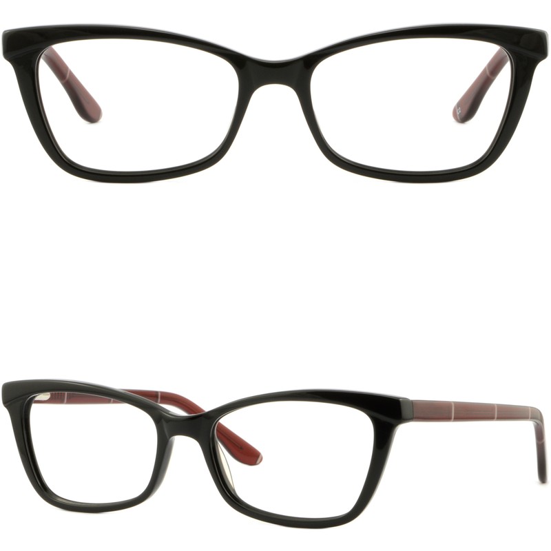 Full Rim Women‘s Acetate Frames Spring Hinges Plastic Damenbrille Glasses Black