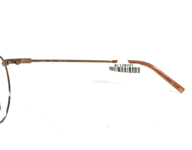 Technolite Flex Eyeglasses Frames TLF602 BR Brown Round Wire Rim 48-19-140 gallery