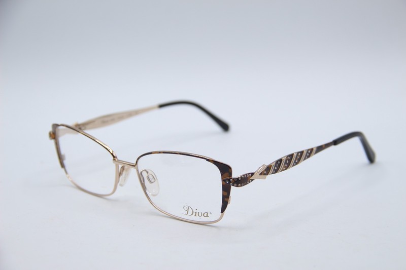 NEW DIVA 5453 C. 854 GOLD HAVANA AUTHENTIC FRAMES EYEGLASSES 53-16