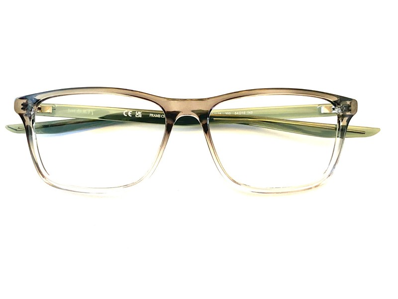 Nike Eyeglasses Frames 7125 300 54-15-145 Olive Green Clear Fade No Lenses