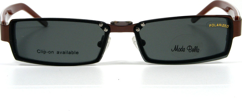 Moda Bella Garnet Eyeglasses 2171 51-17-138 Magnetic Clip-On Grey Polarized Lens