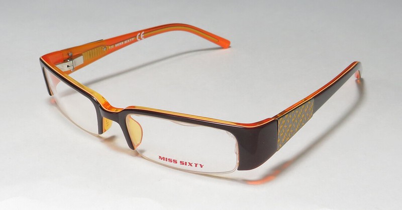 MISS SIXTY MX226 852 HALF RIM PLASTIC FRAME LOGO PRINT ARMS DESIGNER EYEGLASSES