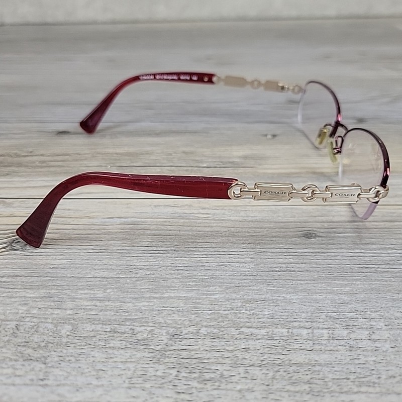 Coach HC 5069TD Titanium 9215 Burgundy Eyeglass Frames 53-16 140mm Half Rim Red gallery